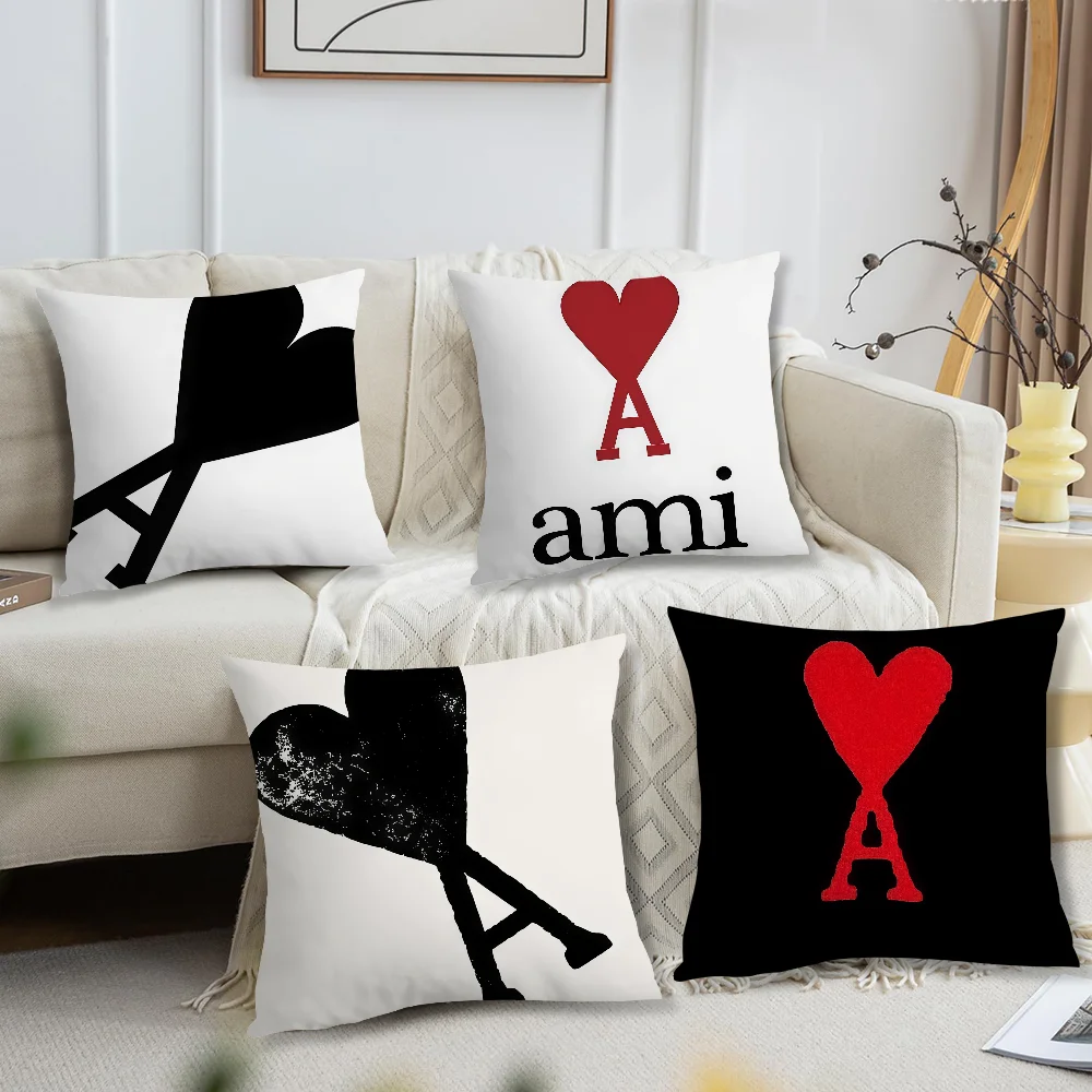 Interessanter A-AMI-PARIS-Kissenbezug für Kissen, bedruckt, Sofa-Dekoration, Zuhause, Auto, Zimmer, Café, Büro, nordische Einfachheit Image