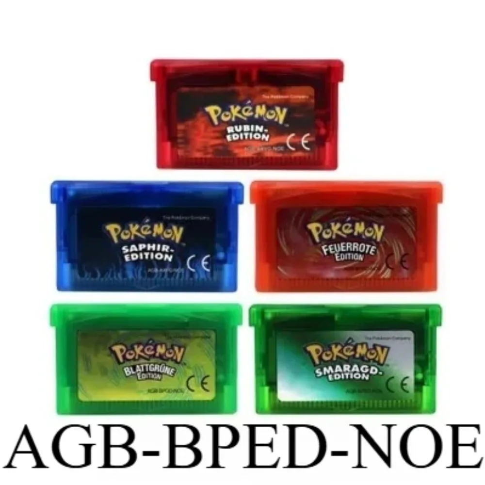 NOE 32-Bit GBA Game Cartridge Videospielkonsolenkarte Pokemon Serie für GBA NDS Pokémon Fans SAPHIR RUBIN Deutsche Sprache Image