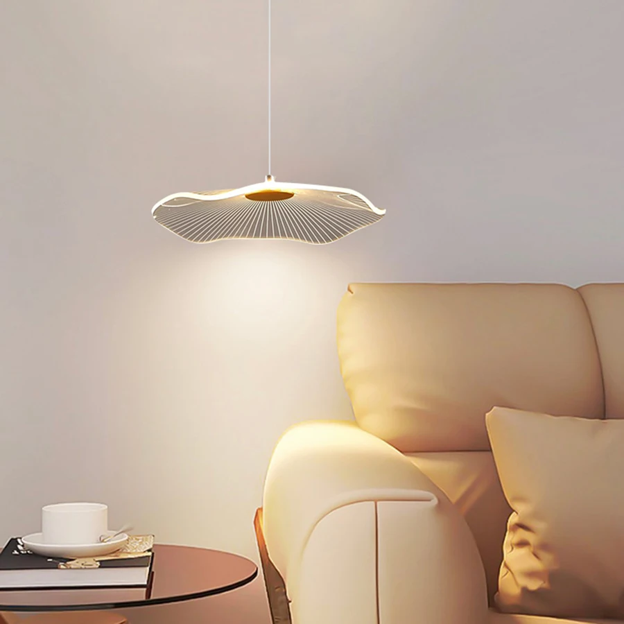 Kreative Acryl Lotus blatt kleine Pendel leuchte für Nachttisch Kunst, moderne und einfache Schlafzimmer Single Head Pendel leuchte LED-Lampe