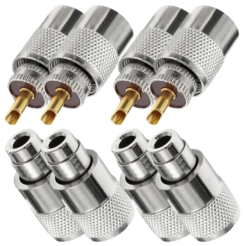 UHF-Stecker mit Lötanschluss, Verlustarmer PL-259-Steckverbinder für RG58 RG59 RG6U Koaxialkabel Image