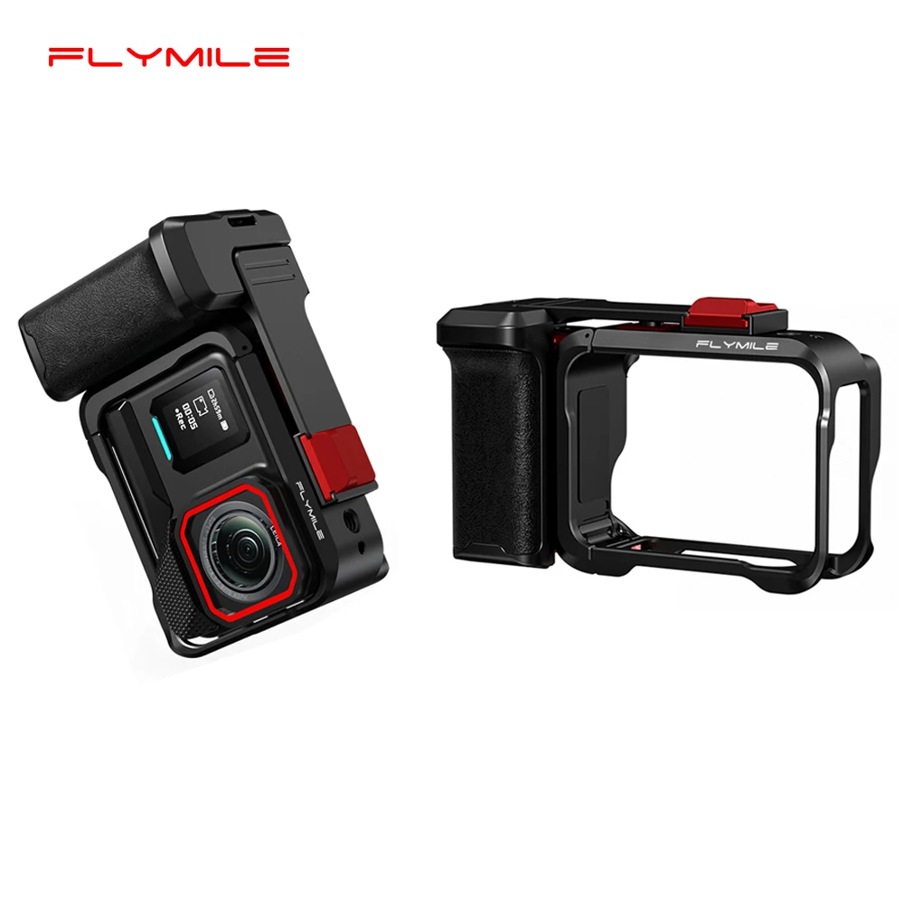 Flymile Street Grip für Insta360 Ace Pro/Ace 2 Aluminiumlegierung Fotografie-Griff mit Cold Shoe Auslöser-Knopf Creator Zubehör Image