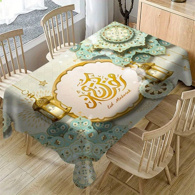 Ramadan Mandala Laterne Wasserdichte Tischdecke Tischdekoration Wiederverwendbare Eid Mubarak Küche Esszimmer Tischdecke Ramadan Dekorationen Image