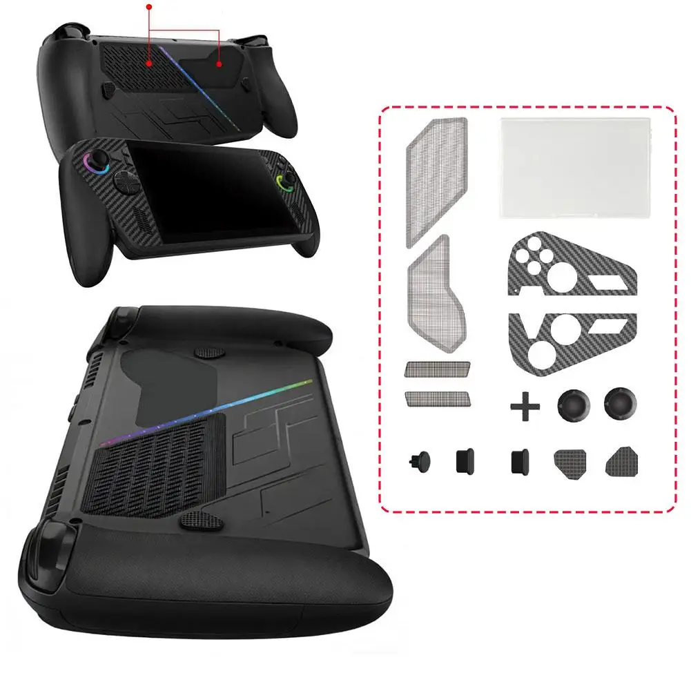 Für ROG Für Xbox Ally/X Staubdichtes Set Verschleißfester Textur-Aufkleber Handheld-Spielkonsole Kratzfester Rundumschutz Image