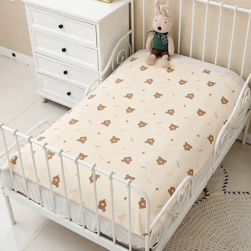 120*90CM Krippe Blatt Wasserdichte Baby Urin Matte Baumwolle Mehrweg Infant Ändern Windel Pad Abdeckung Waschbar Neugeborenen Bett windel Matratze Image