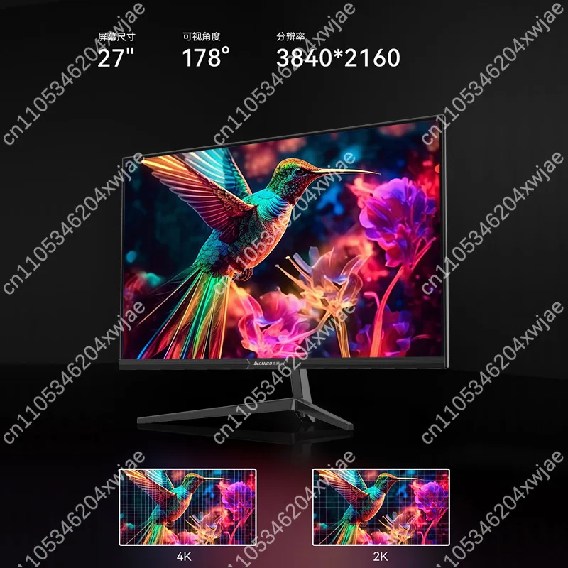 Professioneller 27 Zoll 4K Monitor IPS Panel 75Hz Ultra HD Computerbildschirm 100% sRGB Flimmerfrei Blaulichtreduziert für Büro Image