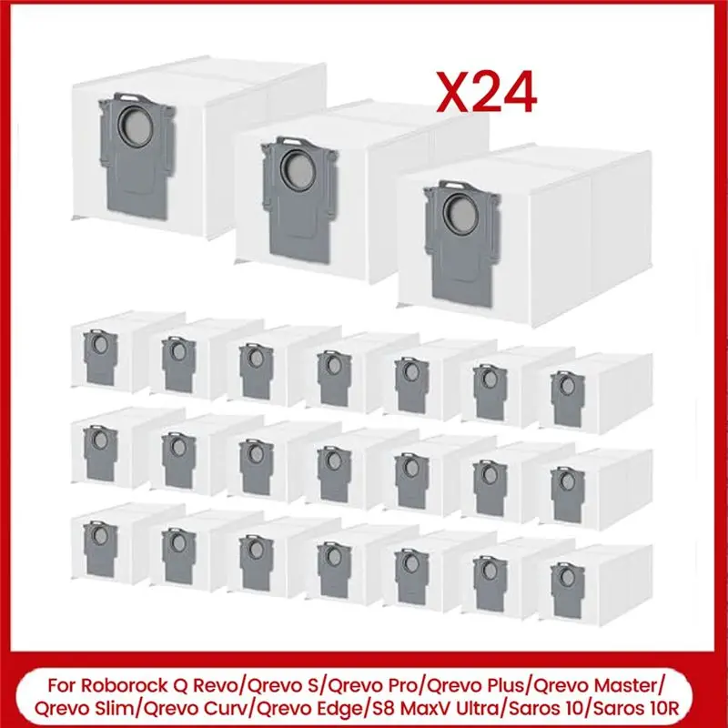 【A16Z】24 Staubbeutel für Roborock Q Revo/Qrevo S/Qrevo Pro/Qrevo Plus/Qrevo Master/Qrevo Curv/S8 Maxv Ultra/Saros 10/Saros 10R Image
