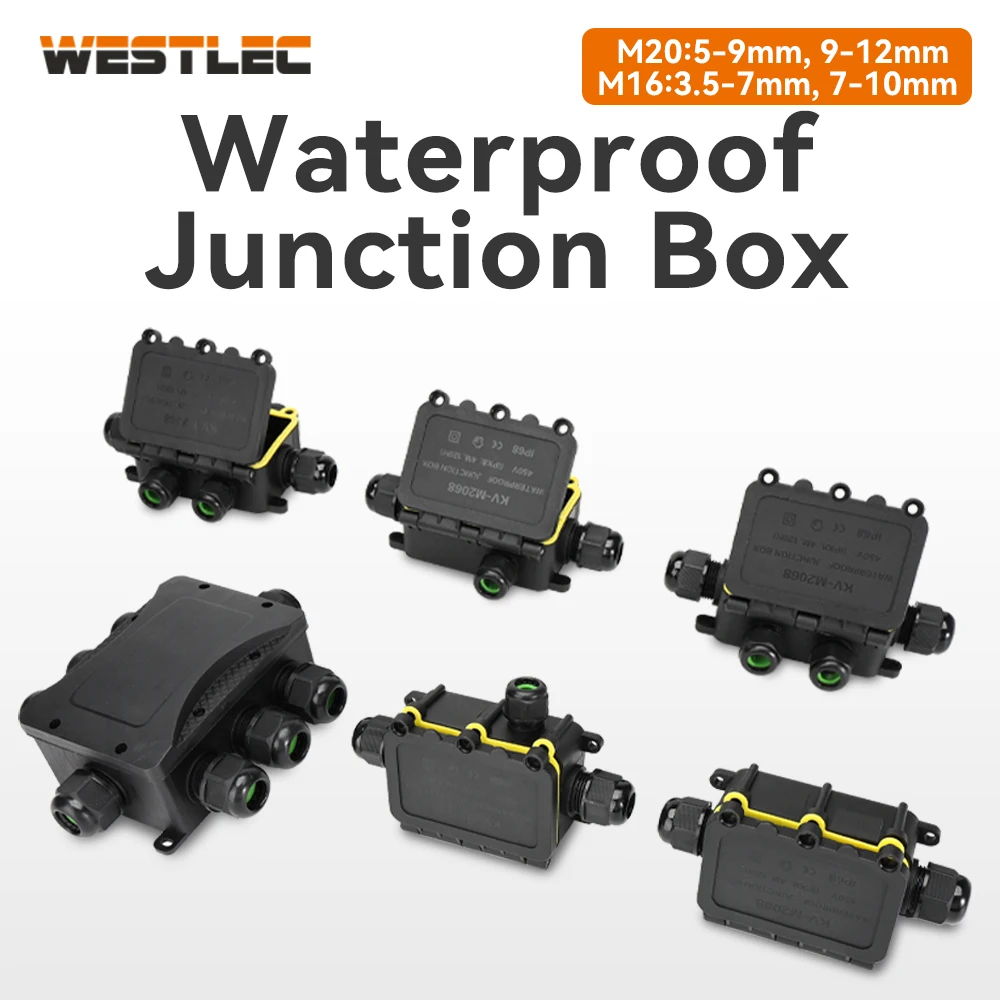WESTLEC Wasserdichter Anschlusskasten, elektrischer Kabelstecker, IP68, wasserdichte Box für den Innen- und Außenbereich Image