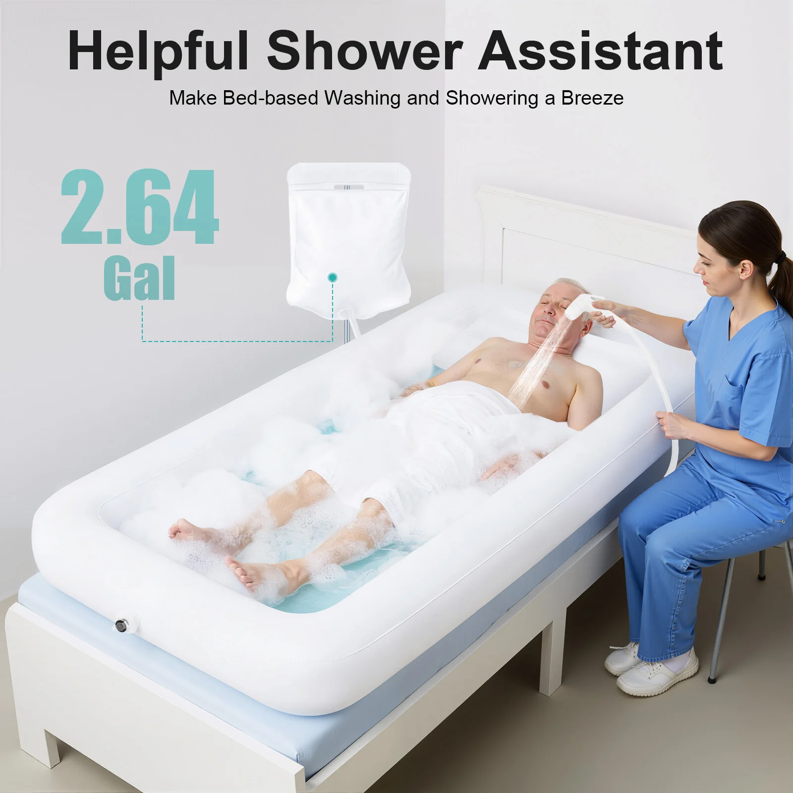 195*90cm PVC Aufblasbare Badewanne Praktische Elektrische Luftpumpe Erwachsenen-Badewanne mit Kissen Tragbare Aufblasbare Badewanne Erwachsenen-Set Image