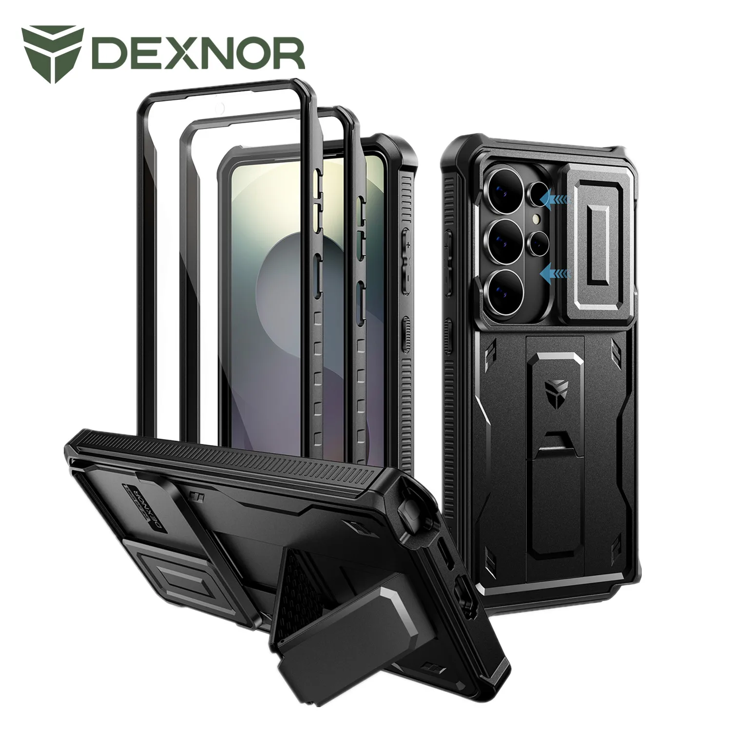 Dexnor Schutzhülle für Samsung Galaxy S26/S26 Plus/S26 Ultra 2026, stoßfeste Kameraabdeckung und integrierter Displayschutz mit Ständer Image