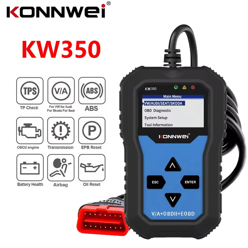 KONNWEI KW350 OBD2 Scanner Auto-Diagnosegerät für VAG für VW Audi ABS Airbag Reset Öl-Service-Licht EPB Diagnose Besser Image