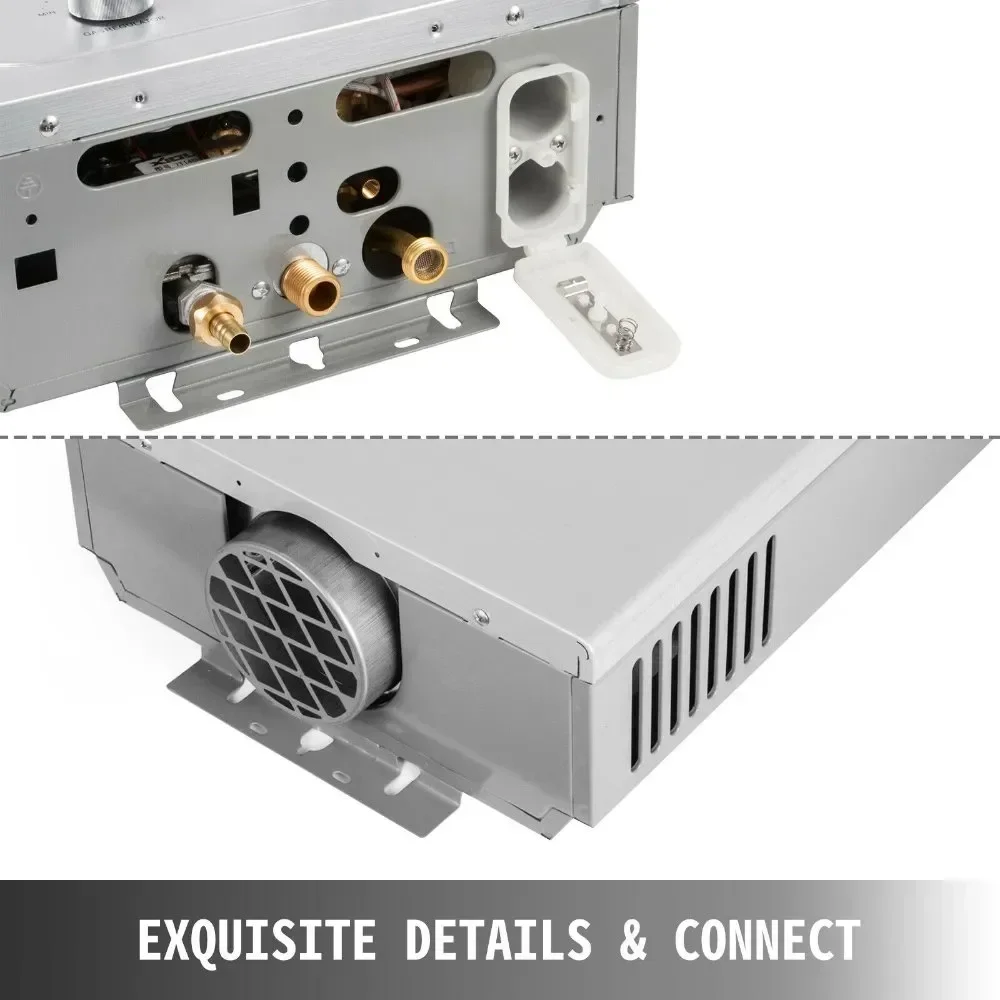 VEVOR 6L-18L Propangas-Durchlauferhitzer, Sofortige Badezimmerheizung, Outdoor-Wassererhitzer für Auto und Camping Image