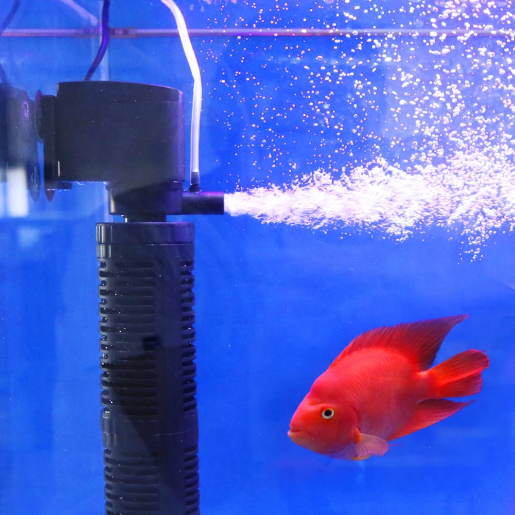 3-in-1 Aquarium Innenfilter Geräuscharmer Aquarium-Wasserreiniger Aquarium-Luftpumpe Tauchbarer Wasserreiniger Aquarium-Zubehör