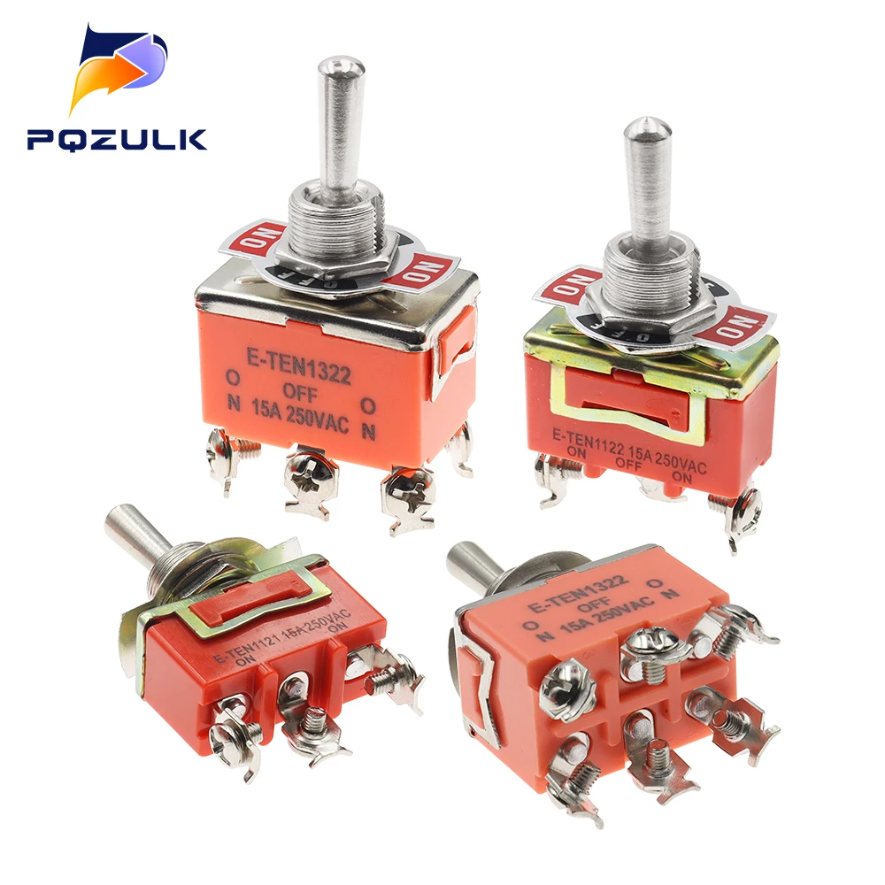 1 Stück Neuer Hochwertiger 15A 250V SPST 2 4 6 Anschluss EIN/AUS Kippschalter Selbstverriegelnd mit Wasserdichter Kappe Image