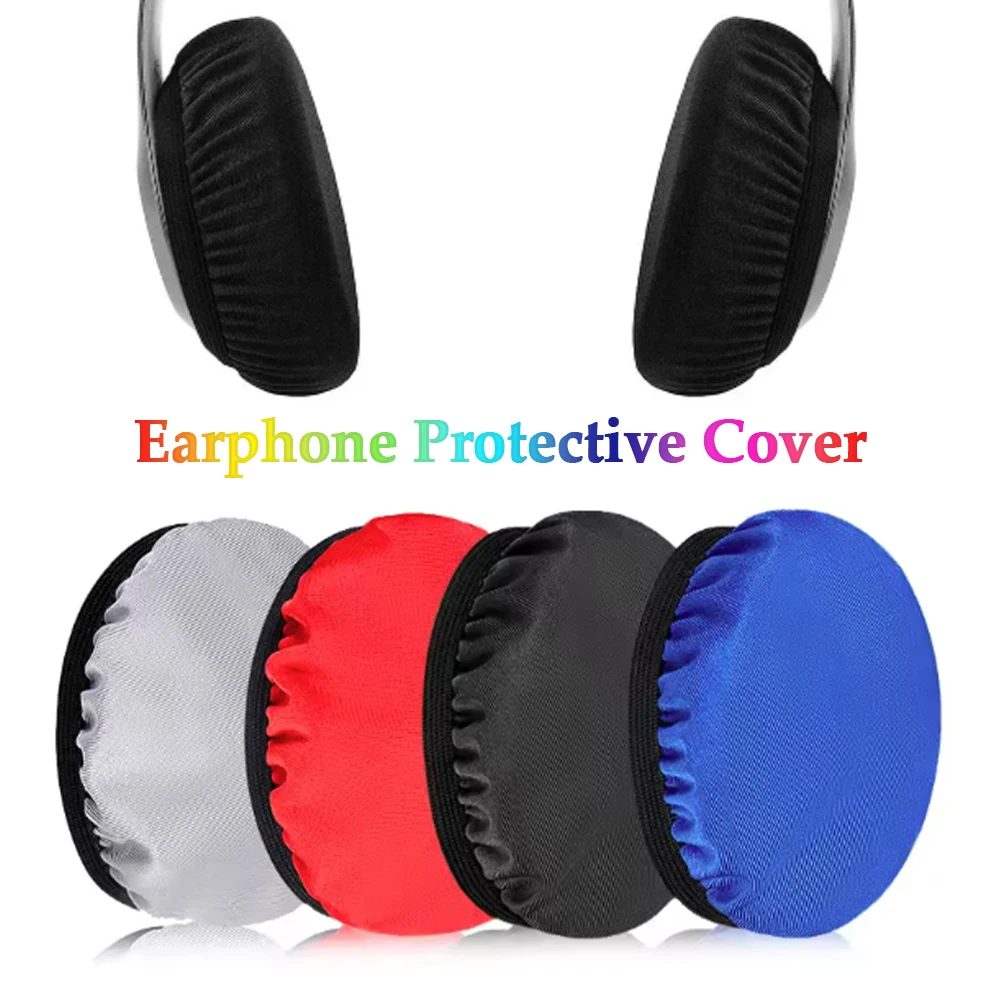 2 Stück universelle, wiederverwendbare Kopfhörer-Ohrpolsterabdeckungen aus Vliesstoff, hygienische, staubdichte, elastische Ohrpolsterschützer Image