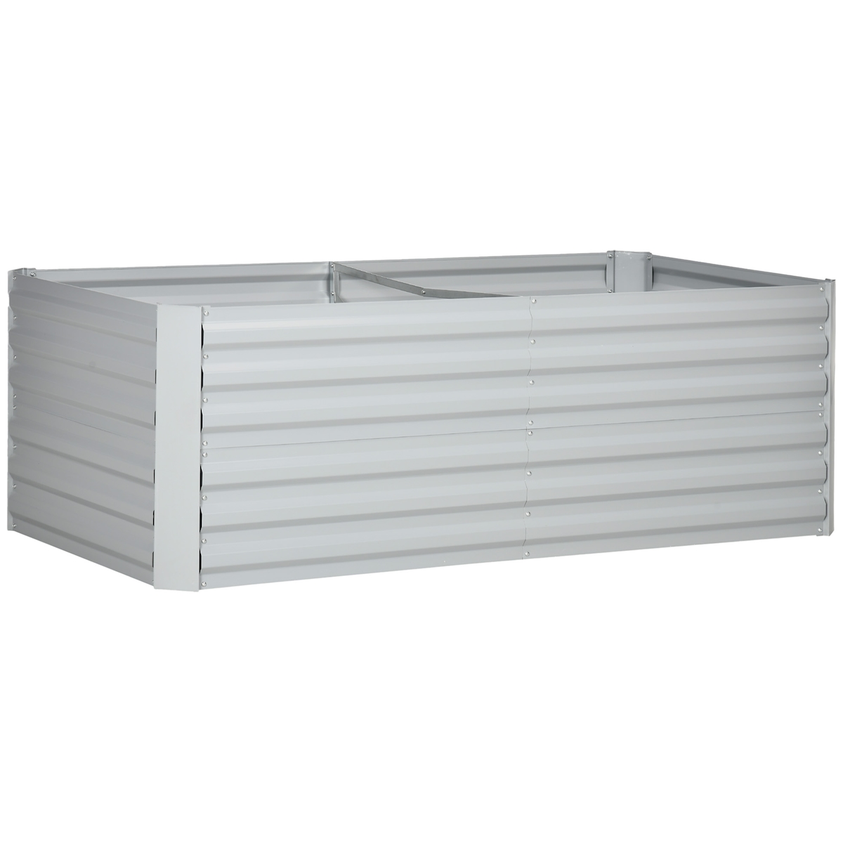 OKWISH Hochbeet aus Stahl 180x90x59 cm Hellgrau steckbar mit offenem Pflanzraum, wetterbeständige Schutzbeschichtung, flexibel für Garten Balkon Terrasse Image