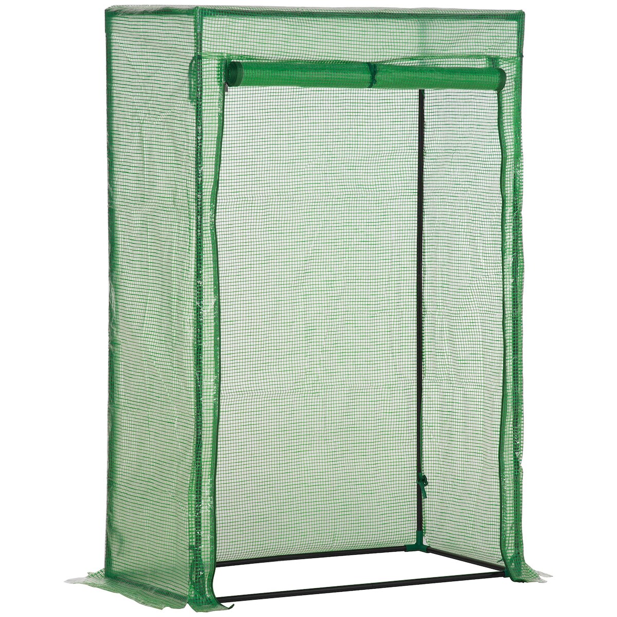 OKWISH Gewächshaus Treibhaus Dark Green 100x50x150 cm mit aufrollbarer Tür, schmale Bauform für Balkon und Terrasse, Stahlrahmen und UV Schutz Folie Image