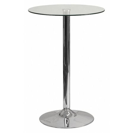 FLASH FURNITURE CH-6-GG Round 23.5" W, 23.5" L, 35.5" H, Glass, Clear