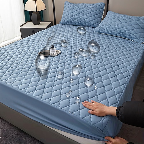 Wasserdichter Matratzenschoner, gesteppter, verdickter Einzelbettbezug, wasserdichter Urinschutz für Matratzen Image