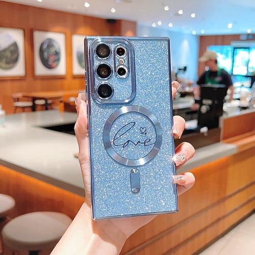 Handy Hülle Handyhüllen Für Samsung Galaxy S26 Ultra Plus S25 S24 S23 S22 S21 Ultra Plus Rückseite Magnetische Adsorption Mit Magsafe Unterstützt kabelloses Laden Nicht vergilbend Bling Glitzer Image