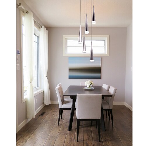 5-flammig 6(2.4) led pendelleuchte metallkegel chrom modern zeitgenössisch 90-240v Image