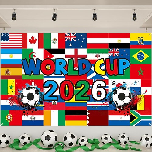 Sport-Hintergrundbanner, Fußball-WM-Spiel 2026, Partydekoration, Eventdekoration, Fanbanner, Stadiondekoration Image
