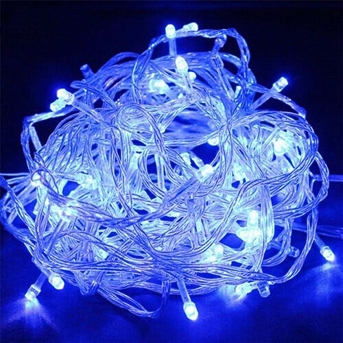 10m lichterkette 100 leds 1 satz warmweiß weiß blau weihnachten neujahr wasserdicht party dekorativ 220-240 v Image