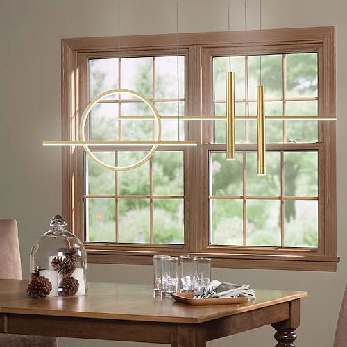 100 cm LED-Pendelleuchte im nordischen Stil, kreative Tischlampe, moderne Streifenlampe, Barlampe, Restaurant-Kronleuchter Image