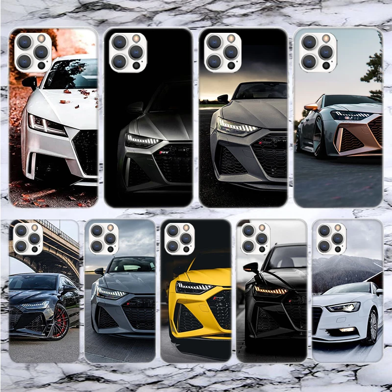 Super Car For A-Audis R-S Sport Soft Phone Case For iPhone 17 Air 16 16E 15 14 Plus 13 Mini 12 11 Pro Max X XR XS 7 8 + SE 2020