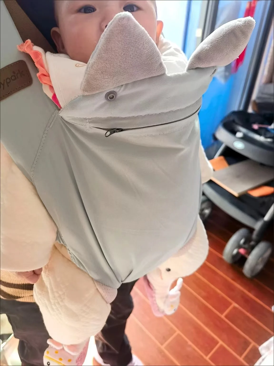 Babytrage für einfache Vorder- und Rückseite, doppelte Schultervorder- und Rückseite umarmt, multifunktionale Babyrücken umarmt und Babyauto Image