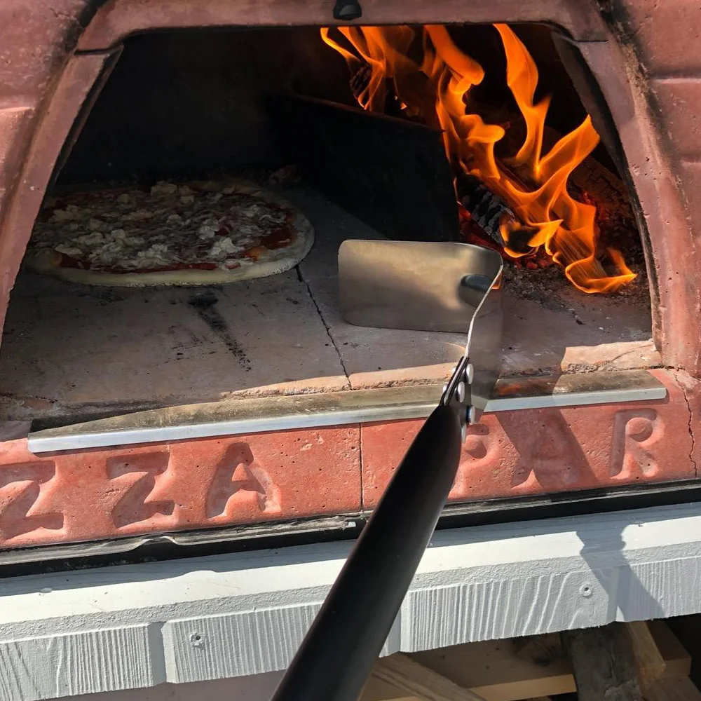 Onilini Ziegel Pizzaofen Aschenwerkzeug Grillzubehör Aschenschaber 49 Zoll Edelstahl Aschenrechen für Smoker Grillreiniger Image