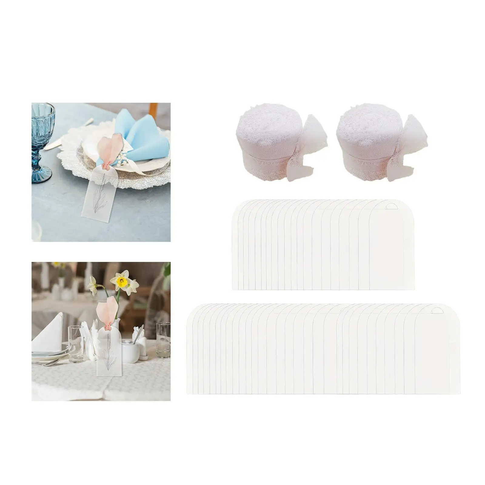 50 Stück Acryl-Tischkarten, Namensschilder zum Aufhängen, durchsichtige Hochzeits-Namenskarten, Sitzetiketten für Zuhause, Tischdekoration, Event, Geburtstag, Büro Image