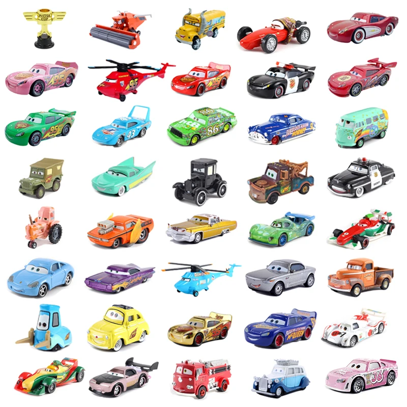 Disney Pixar Cars Auto 2 3 Mini Mater Sheriff Lizzie Guido Luigi Lightning McQueen Legierung Metall Druckguss Spielzeug Kinder Geburtstagsgeschenk 1 Image