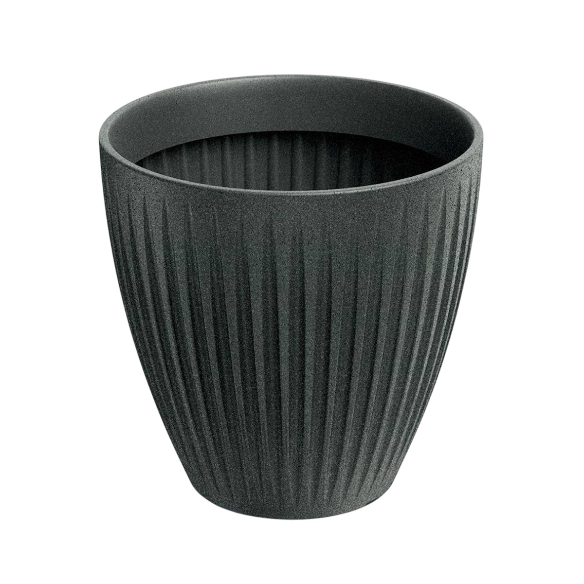 WellHome - Blumentopf aus rotationsgeformtem Kunststoff 32L Ø40x40cm in farbe Graphitgrau - Latia Round MIDL Image