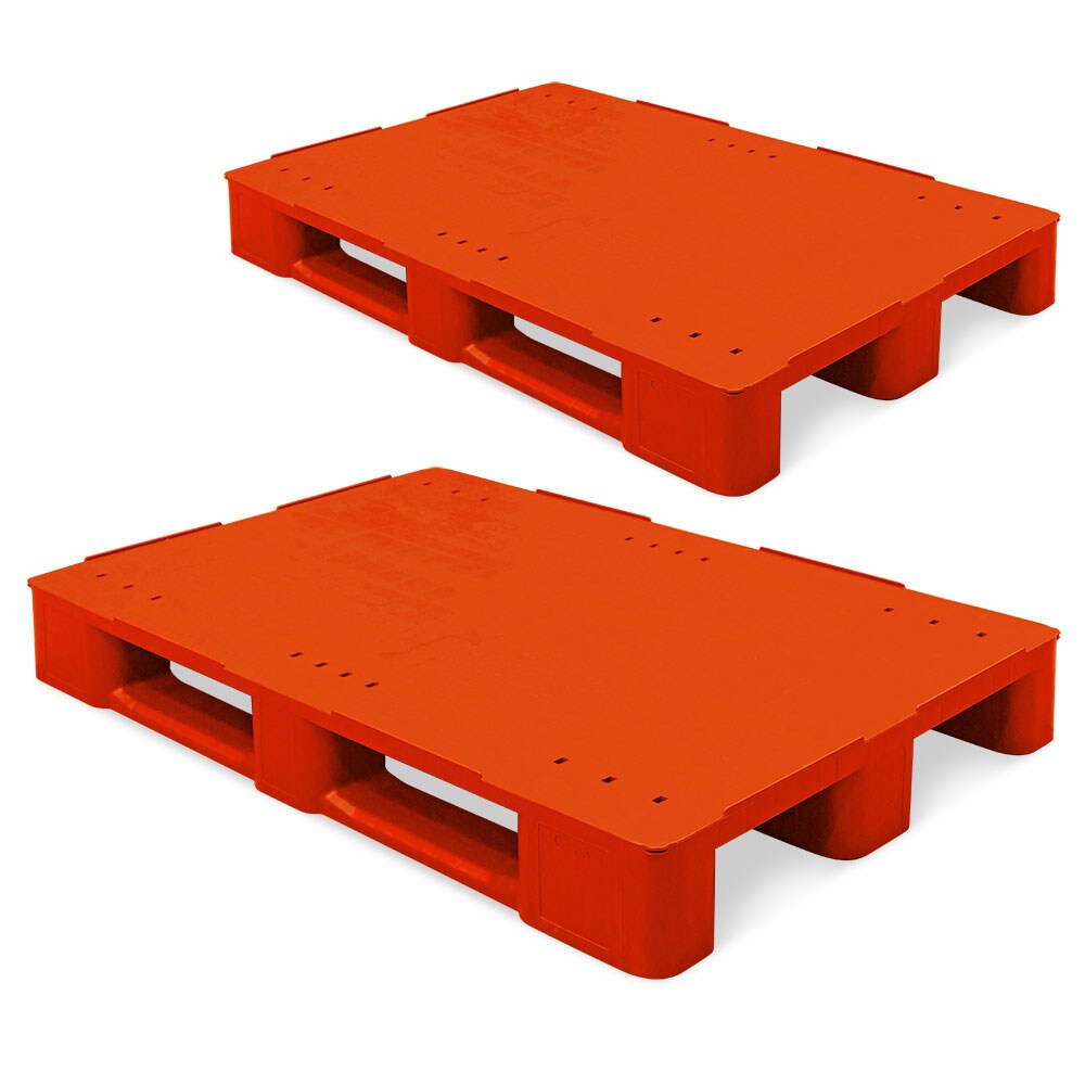 BRB Kunststoffpaletten im Euromaß, LxBxH 1200x800x145 mm, geschlossen, rot Image