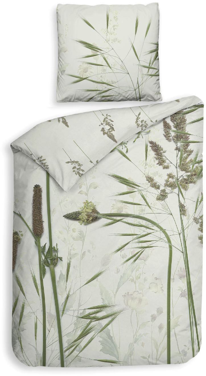 Bettwäsche HECKETT & LANE "Heckettlane Bettwäsche Ona", grün, B/L: 135cm x 200cm, 1 Stk., 1 Stk., Mako-Satin, B/L: 80cm x 80cm, 2, Mako-Satin, Obermaterial: 100% Baumwolle, Bettwäsche, Bettwäsche, Bettwäsche aus 100% Baumwolle, hochwertige... Image