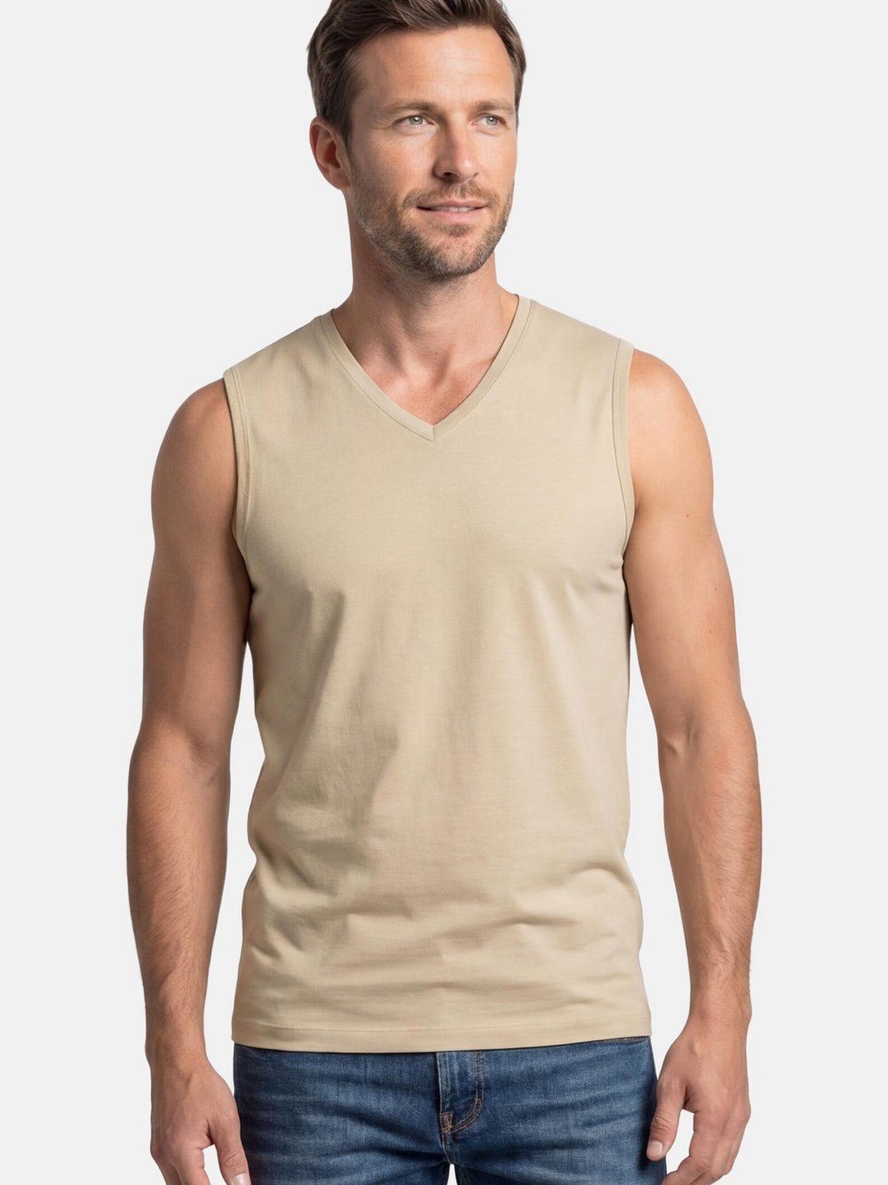 Ragman Unterhemden im 4er-Pack Herren beige, L Image