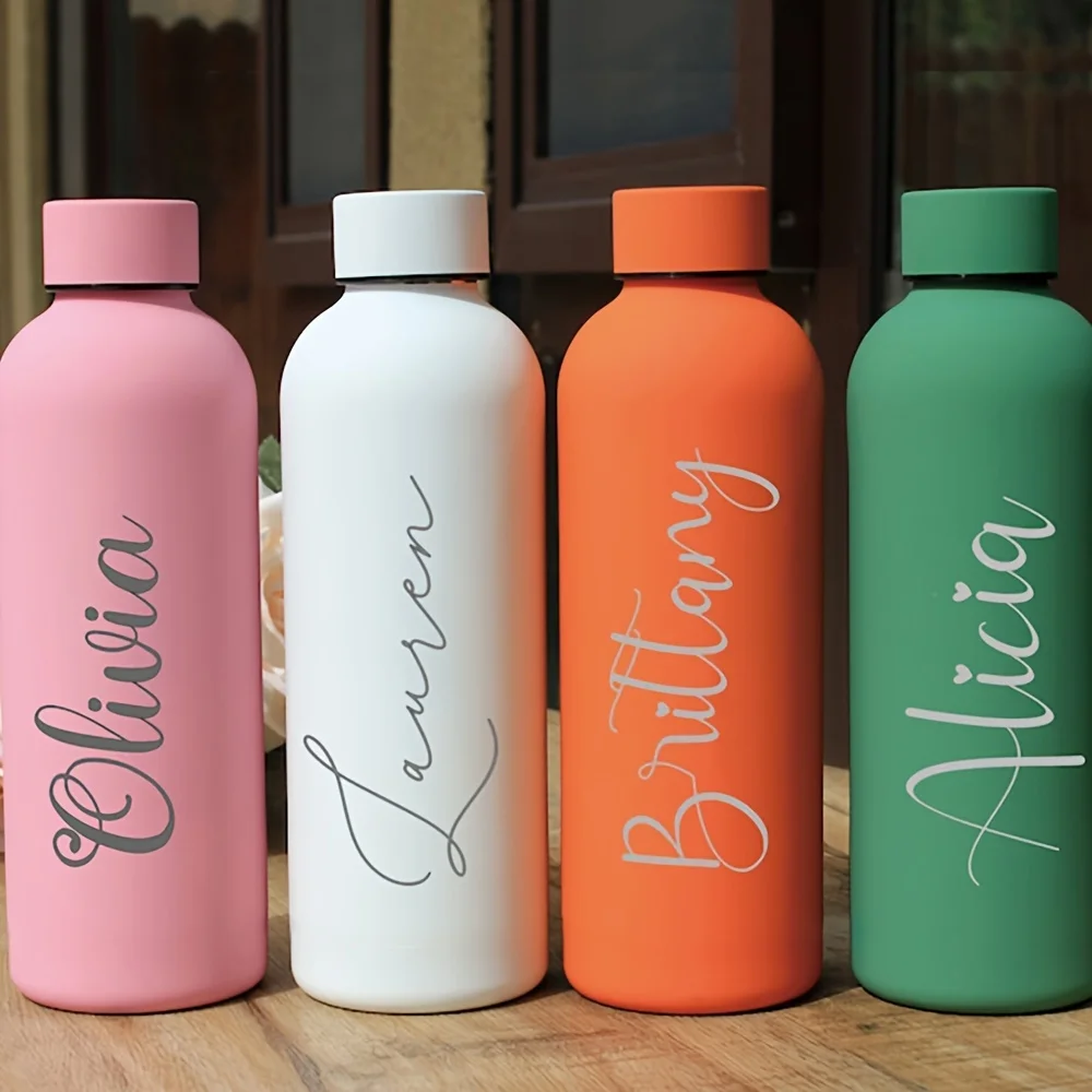 Personalisierte Thermoskanne Große Vakuumflasche 304 Edelstahl Tragbare Thermoskanne 0,5L Outdoor-Sportflasche Reisebecher Image