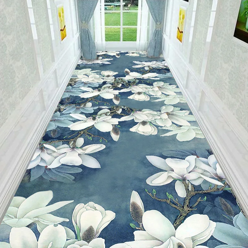 VIKAMA Korridor-Bodenmatte, Hotel-Korridor-Stufenpolster, Eingangskorridor-Bodenteppich, leicht zu reinigen und kann für die Inneneinrichtung geschnitten werden Image