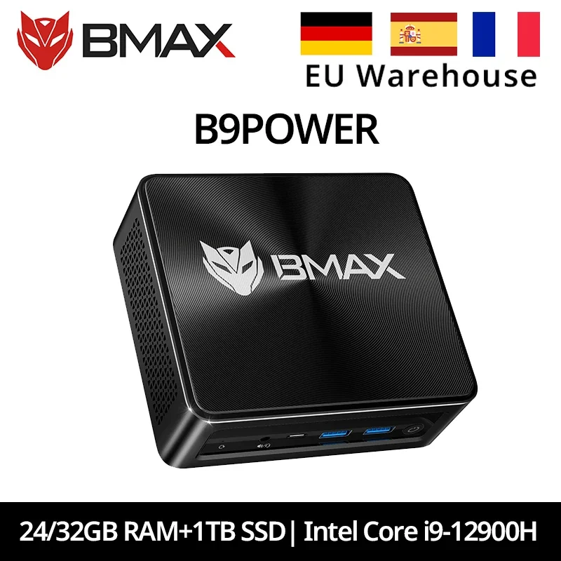 BMAX B9 Power Mini-PC Intel Core i9-12900H 14 Kerne Max. 5,0 GHz 24 GB RAM 1 TB SSD WiFi 6 Bluetooth 5.2 Image