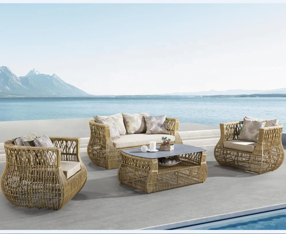 Aluminium PE-Rattan Garten-Landhaus-Terrassen-Sofagarnituren Outdoor-Möbel Foshan Fabrik