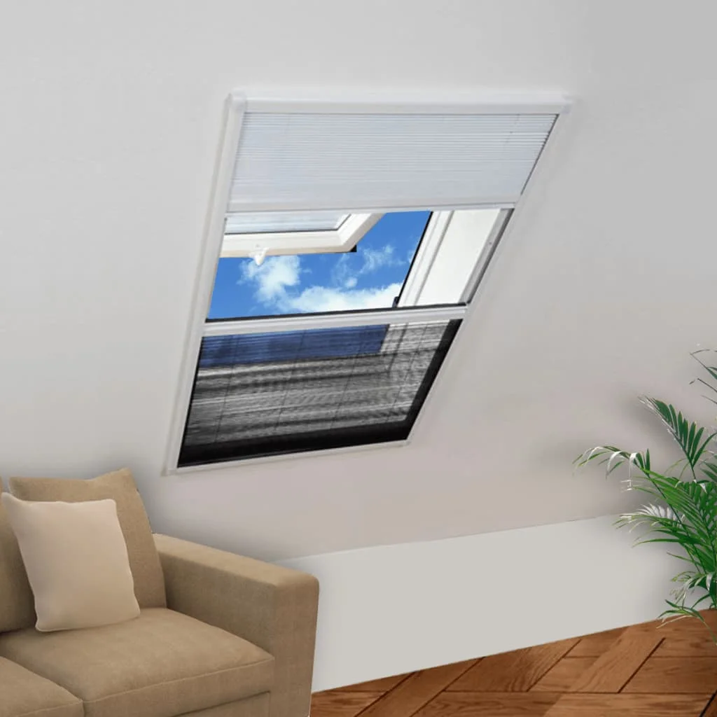 Plissee-Moskitonetz für Fenster und Blinde, Aluminium, 60 x 80 cm, mehrere Größen erhältlich, staub- und insektensicher, multifunktionale Netzabdeckung