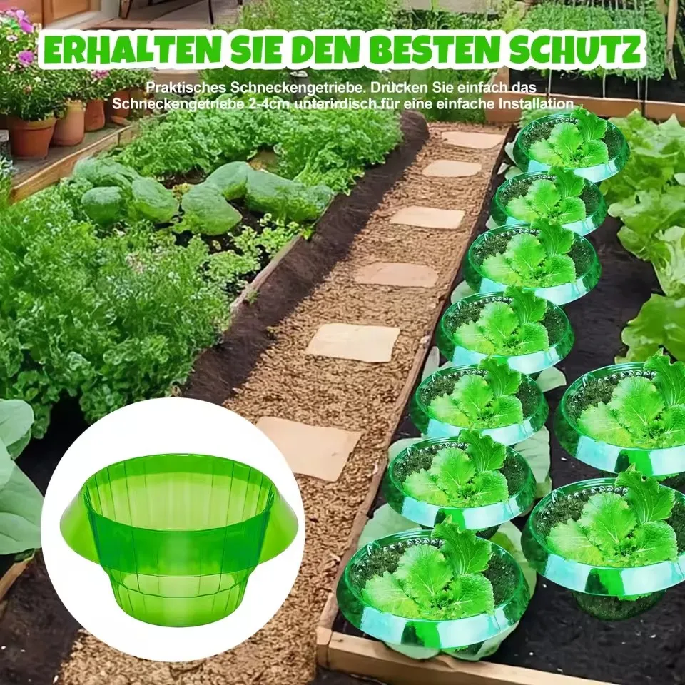 Pflanzenschutzringe gegen Schnecken, Gemüseabdeckung, Pflanzenschneckenkragen, grüner Pflanzkragen, Blumentopf-Schädlingsbekämpfung, Schädlingsfalle, Gartengerät Image