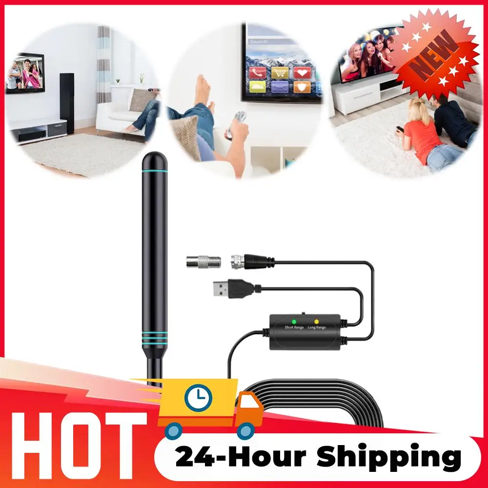 4K/1080P HD Digital-TV-Antenne mit Hoher Verstärkung, HDTV-Antenne mit 480+ Meilen Reichweite, Digitale HD-Antenne für VHF und UHF mit Verstärker Image