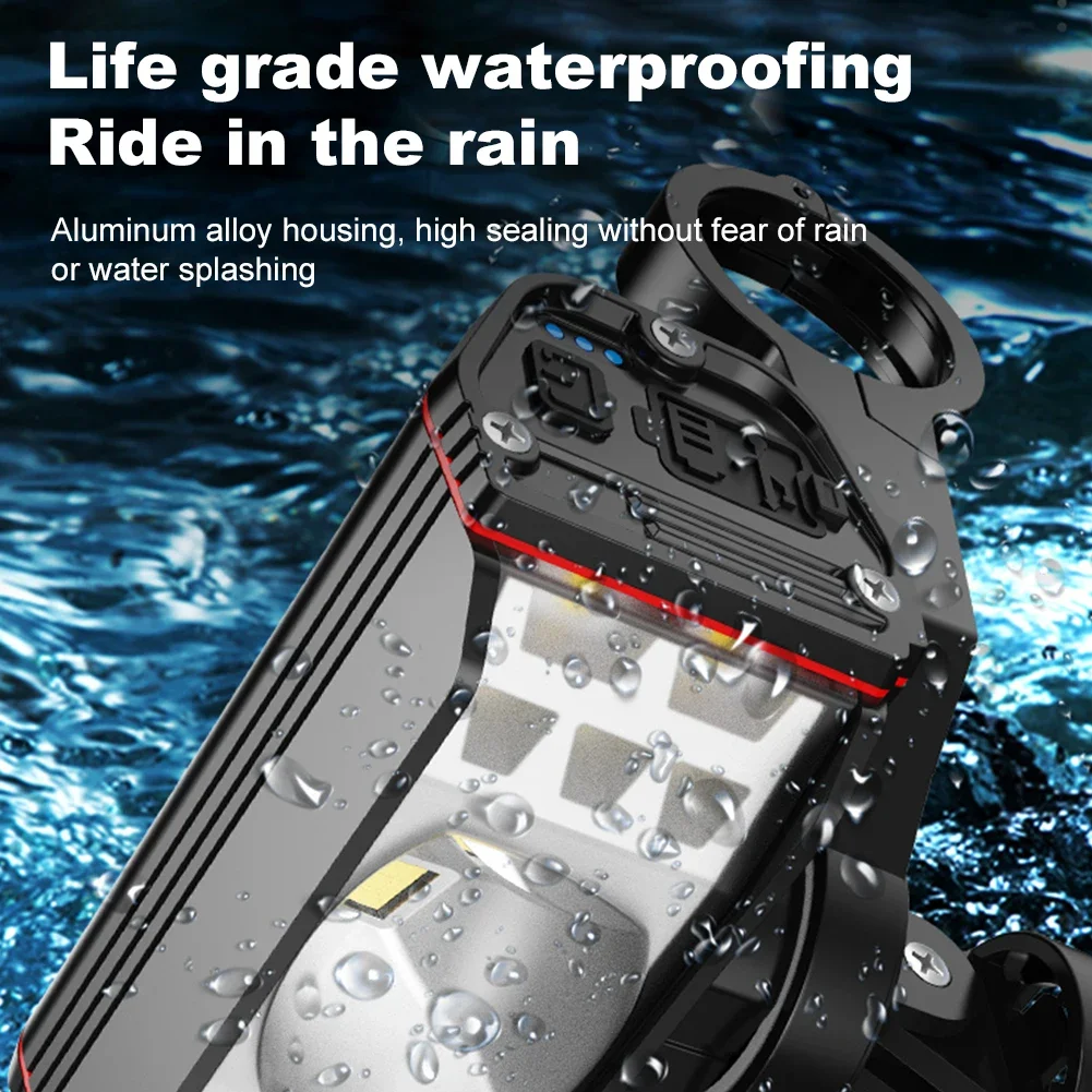 LED-Fahrrad-Frontlicht USB-Aufladbar Fahrradlenker-Taschenlampe Wasserdichte Radfahrlampe Fahrrad-Zubehör Image