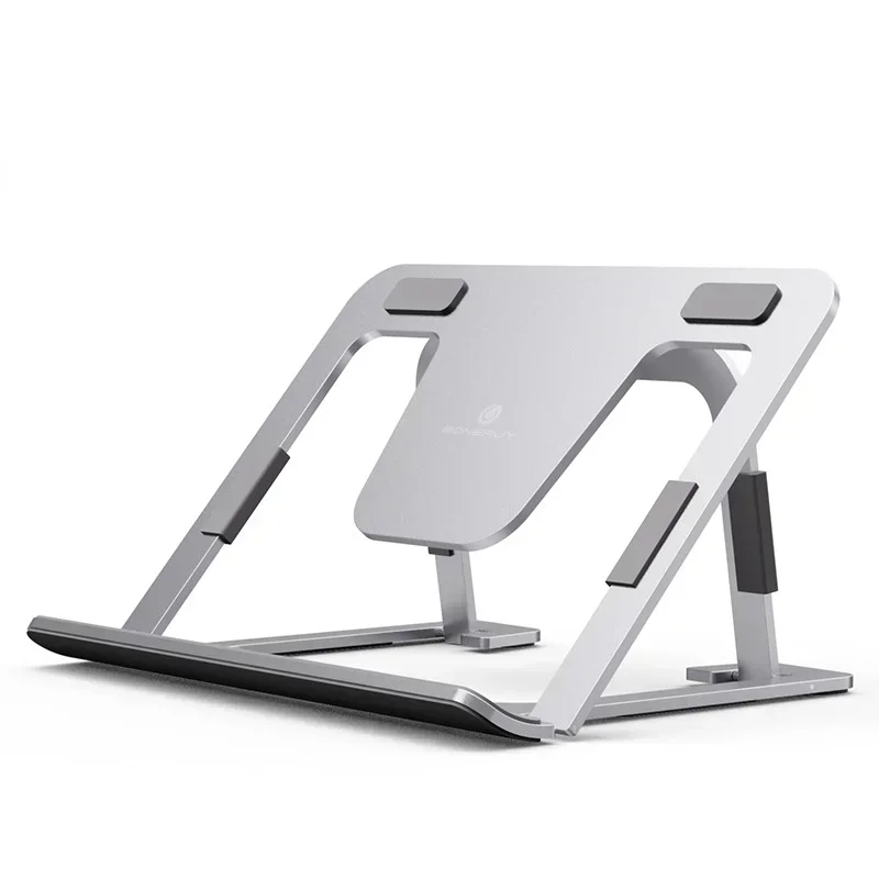 Aluminium-Kühlhalterung für Laptop- und Tablet-Ständer, verstellbarer, rutschfester, ausgehöhlter Desktop-Laptop-Halter, Belastung 10 kg Image