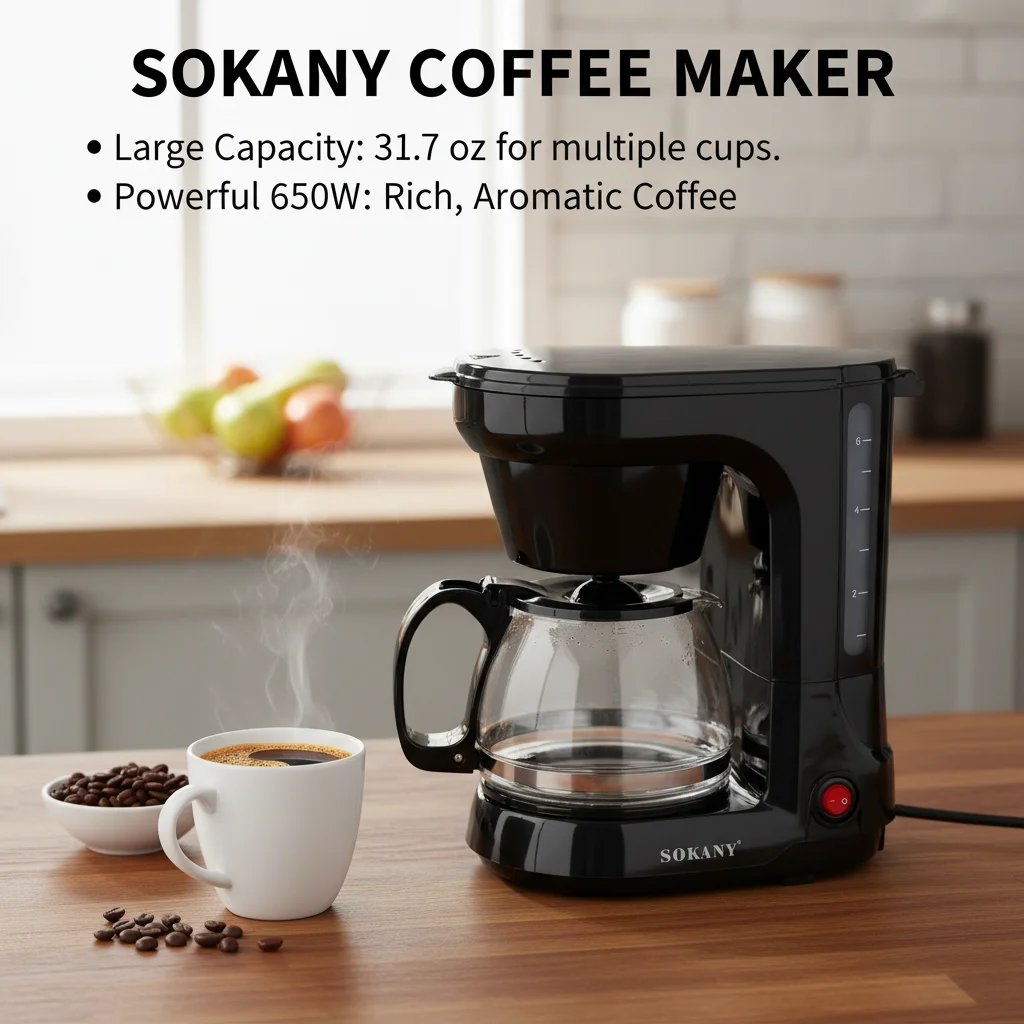 31,7 Unzen Kaffeemaschine Espressomaschine Kaffee-Urne Espressomaschine Mocha 650W Thermostatischer Sockel, Anti-Tropf mit Sieb & Löffel-Set
