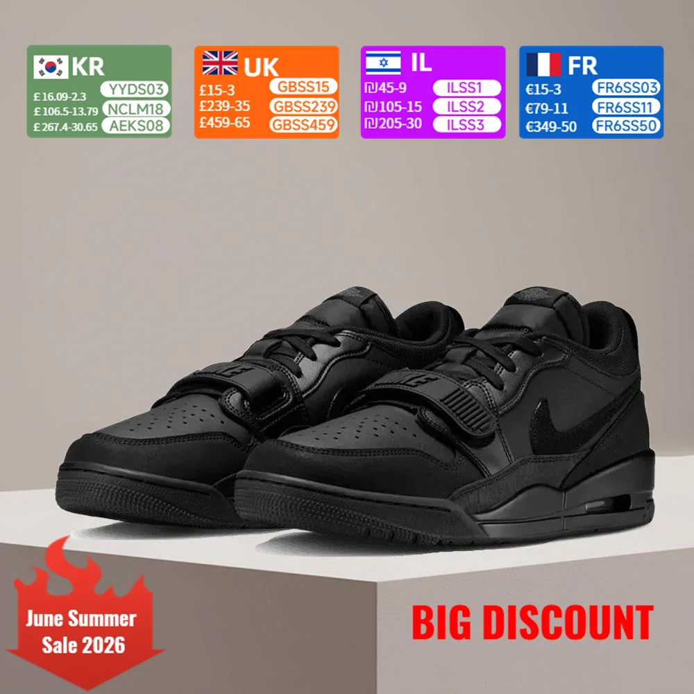 Nike Legacy 312 Black Knight Bequeme, rutschfeste, langlebige Low-Top-Retro-Basketballschuhe für Herren, Schwarz IQ9784-001