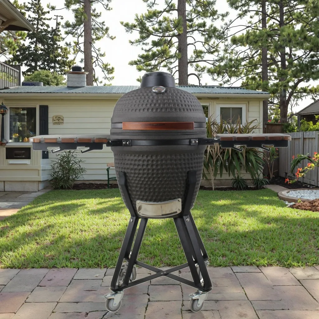 Gartenbedarf Auplex Keramik-Grill mit mattierter Glasur, 18-Zoll-Holzkohle-Asador De Carbon Kamado Joe Grill im Freien Image