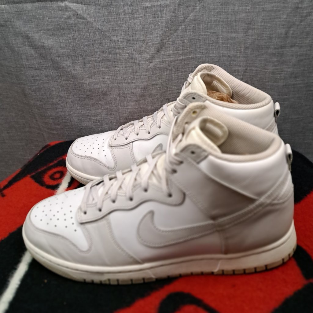 Nike Shoes | %Size 11 Nike Dunk High Dd1399-100 Men Sneakers White Vast Gray Leather Shoes A6 | Color: Gray/White | Size: 11