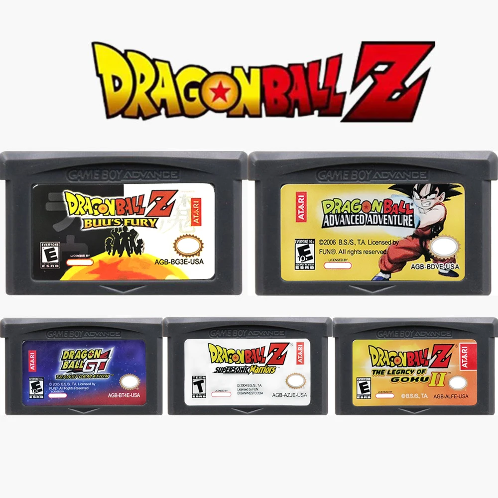 GBA Game Dragon Ball Cartridge 32-Bit Video Game Console Card Series Advanced Adventure Supersonic Warriors Buu's Fury